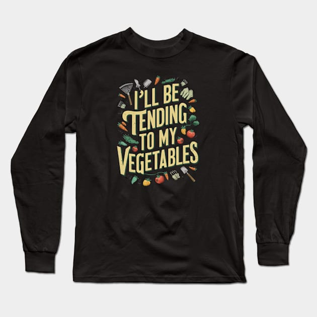 Fathers Day Best Dad Father Birthday Gift For Daddy Vegetables Gardener Funny Present Garden Allotment Gardening Long Sleeve T-Shirt by DeanWardDesigns